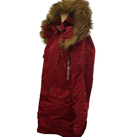 Alpha Industries Women's N-3B Parka, Commander Red, Size Medium - Picture 6 of 11